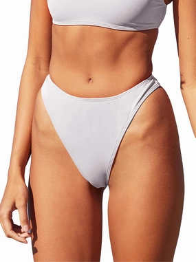 Women Ruched Back Cheeky Bikini Bottom Brazilian Sexy High Cut Swim Bottom High Rise Bathing Suit Bottom