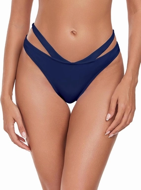 Women's Adjustable Swim Bottoms High Cut Low Waisted Bikini Bottoms Cheeky Bathing Suit Bottoms