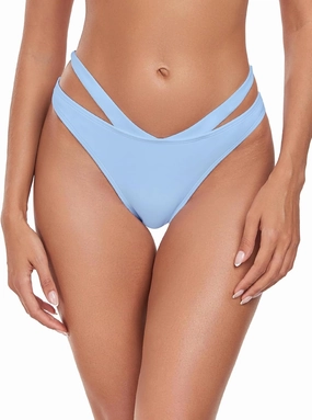 Women's Adjustable Swim Bottoms High Cut Low Waisted Bikini Bottoms Cheeky Bathing Suit Bottoms