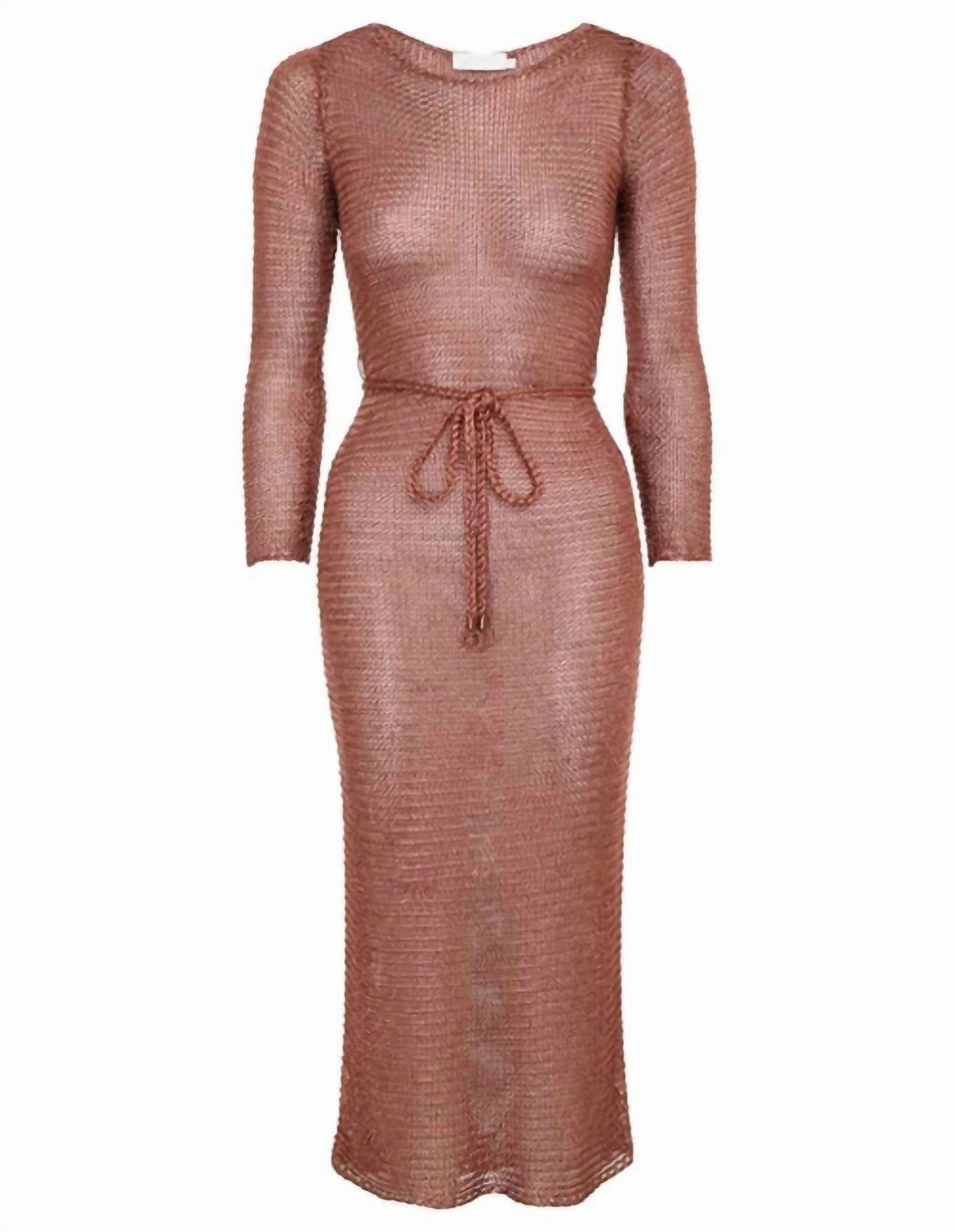 Women's Anneke Lurex Knit Dress In Matte Rose
