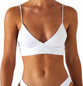 Women's Bikini Top Soild Color Push Up V Neck Bathing Suit Swimsuit Top