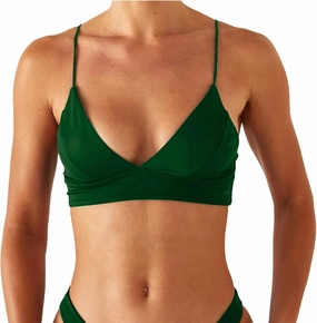 Women's Bikini Top Soild Color Push Up V Neck Bathing Suit Swimsuit Top