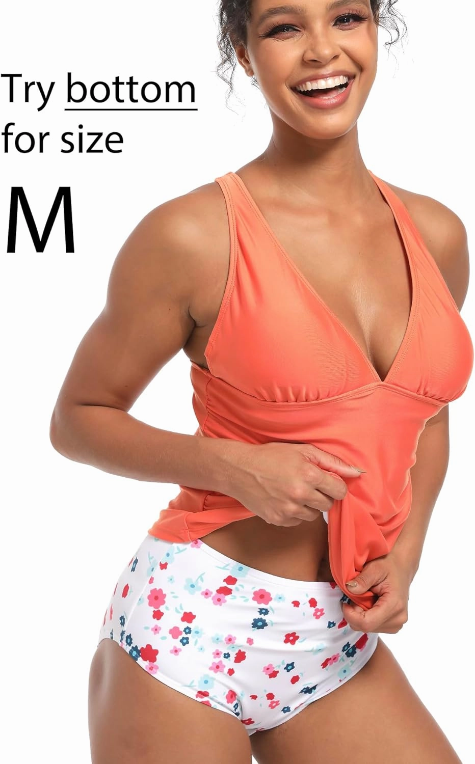Women's Black High Waisted Bikini Bottom Full Coverage Bathing Suit Swim Bottoms Tummy Control Swimsuit Shorts