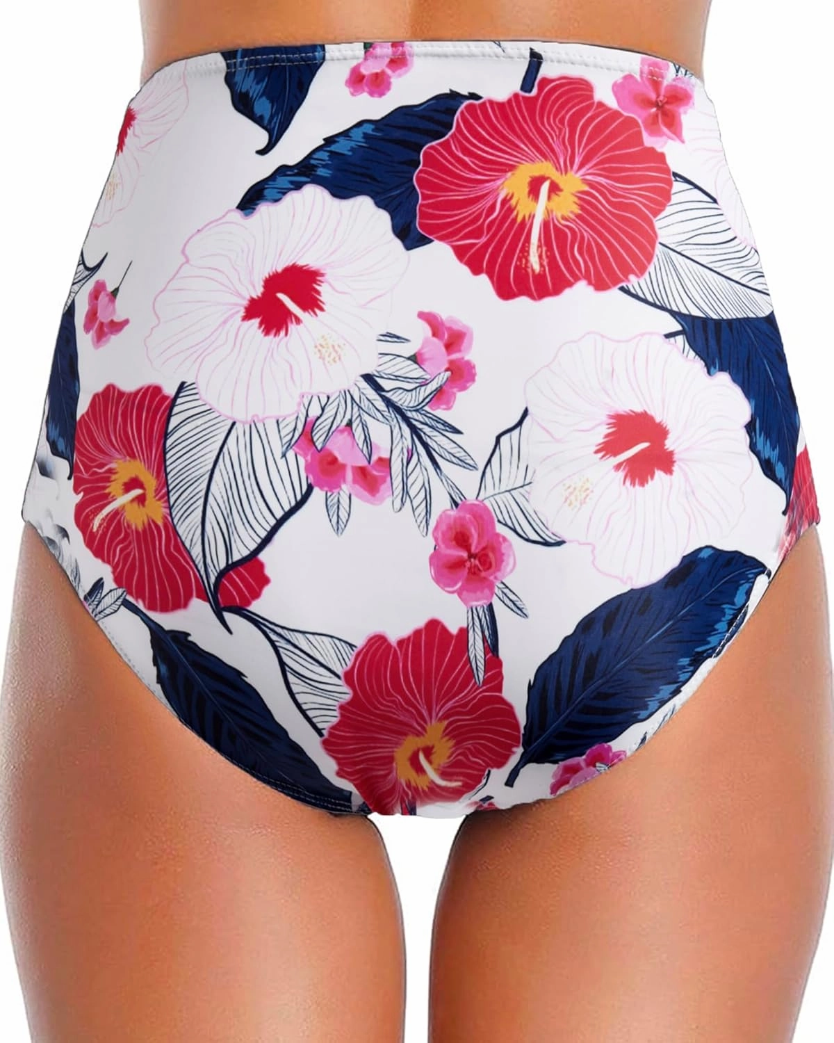 Women's Black High Waisted Bikini Bottom Full Coverage Bathing Suit Swim Bottoms Tummy Control Swimsuit Shorts