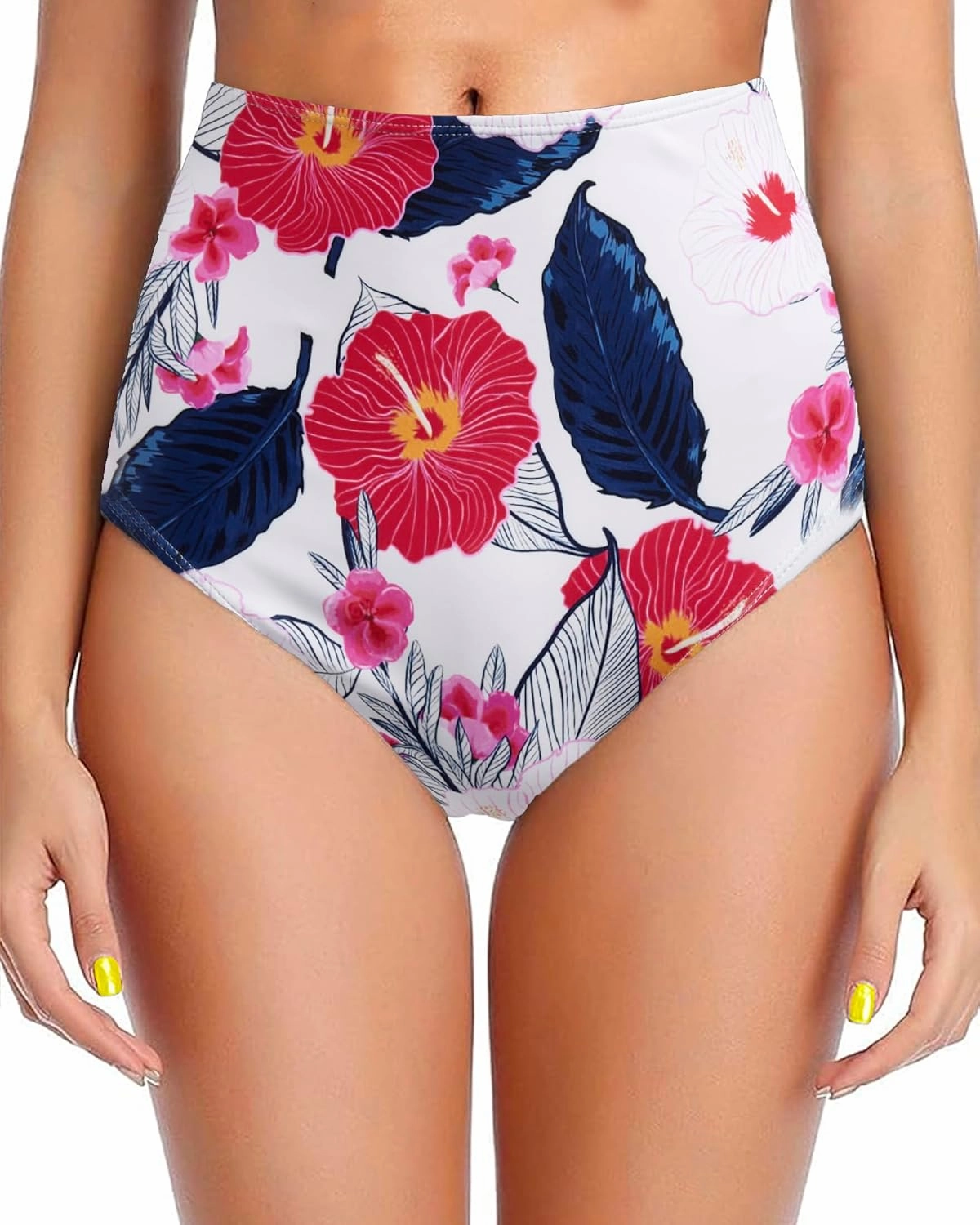 Women's Black High Waisted Bikini Bottom Full Coverage Bathing Suit Swim Bottoms Tummy Control Swimsuit Shorts