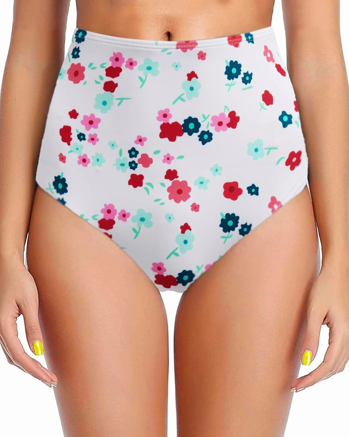 Women's Black High Waisted Bikini Bottom Full Coverage Bathing Suit Swim Bottoms Tummy Control Swimsuit Shorts