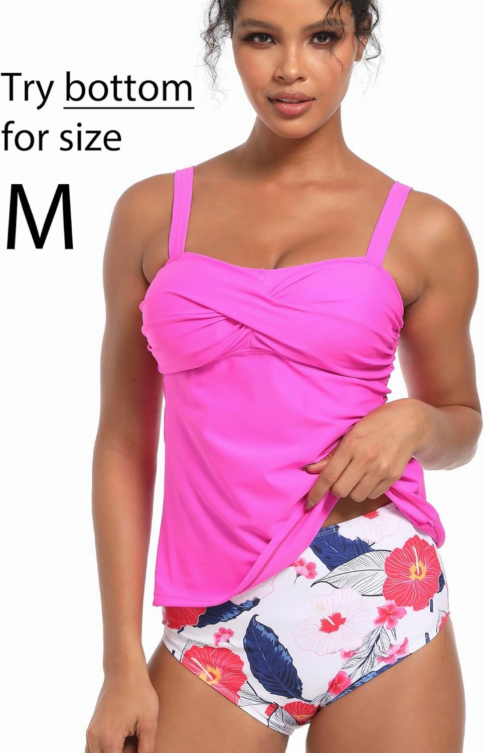 Women's Black High Waisted Bikini Bottom Full Coverage Bathing Suit Swim Bottoms Tummy Control Swimsuit Shorts