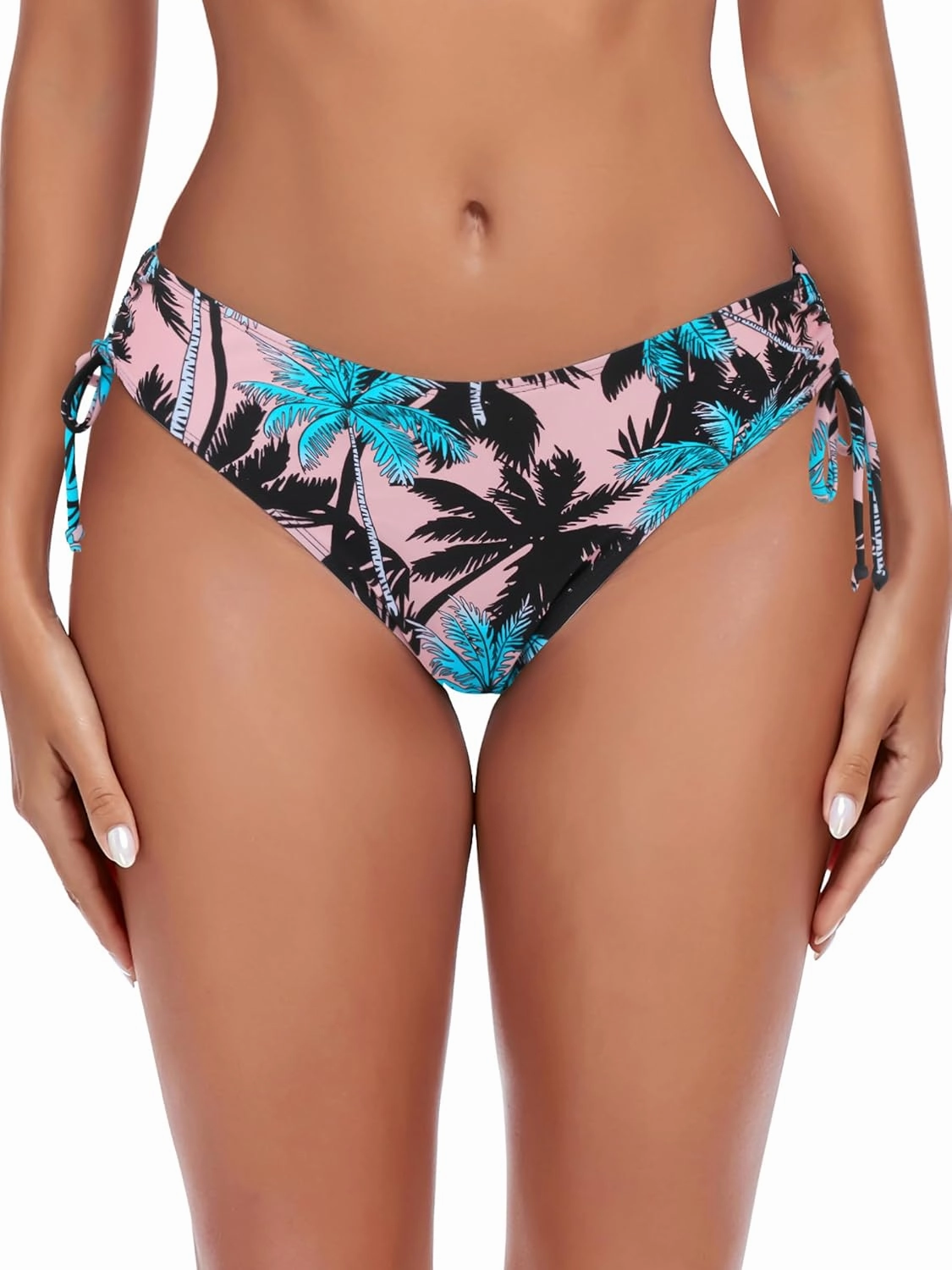 Women's Drawstring Bikini Bottoms Full Coverage Low Waisted Swim Bottom