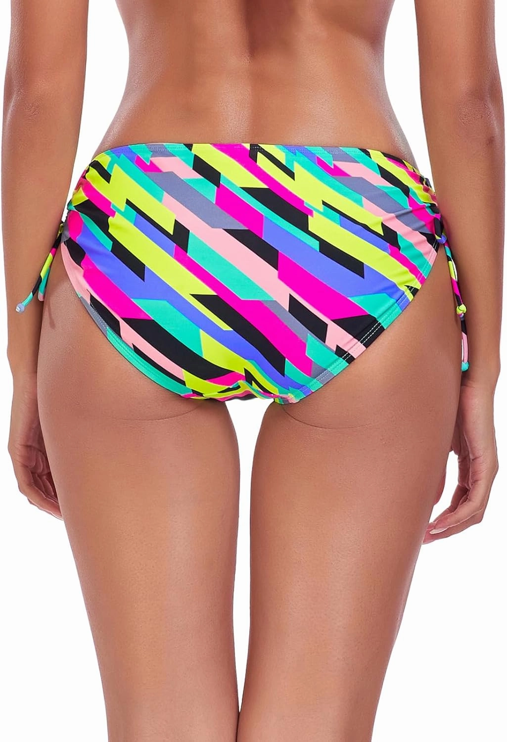 Women's Drawstring Bikini Bottoms Full Coverage Low Waisted Swim Bottom