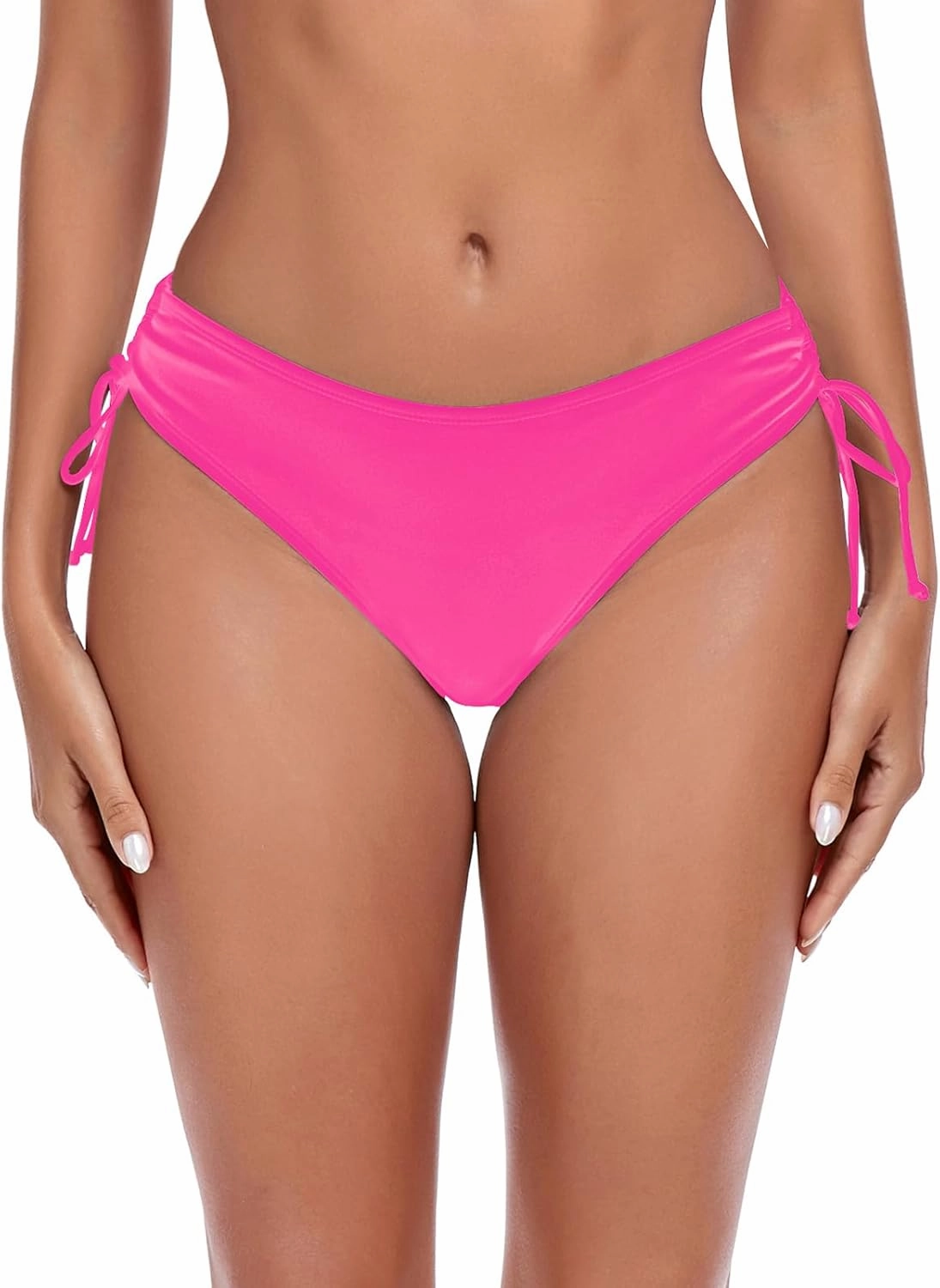 Women's Drawstring Bikini Bottoms Full Coverage Low Waisted Swim Bottom