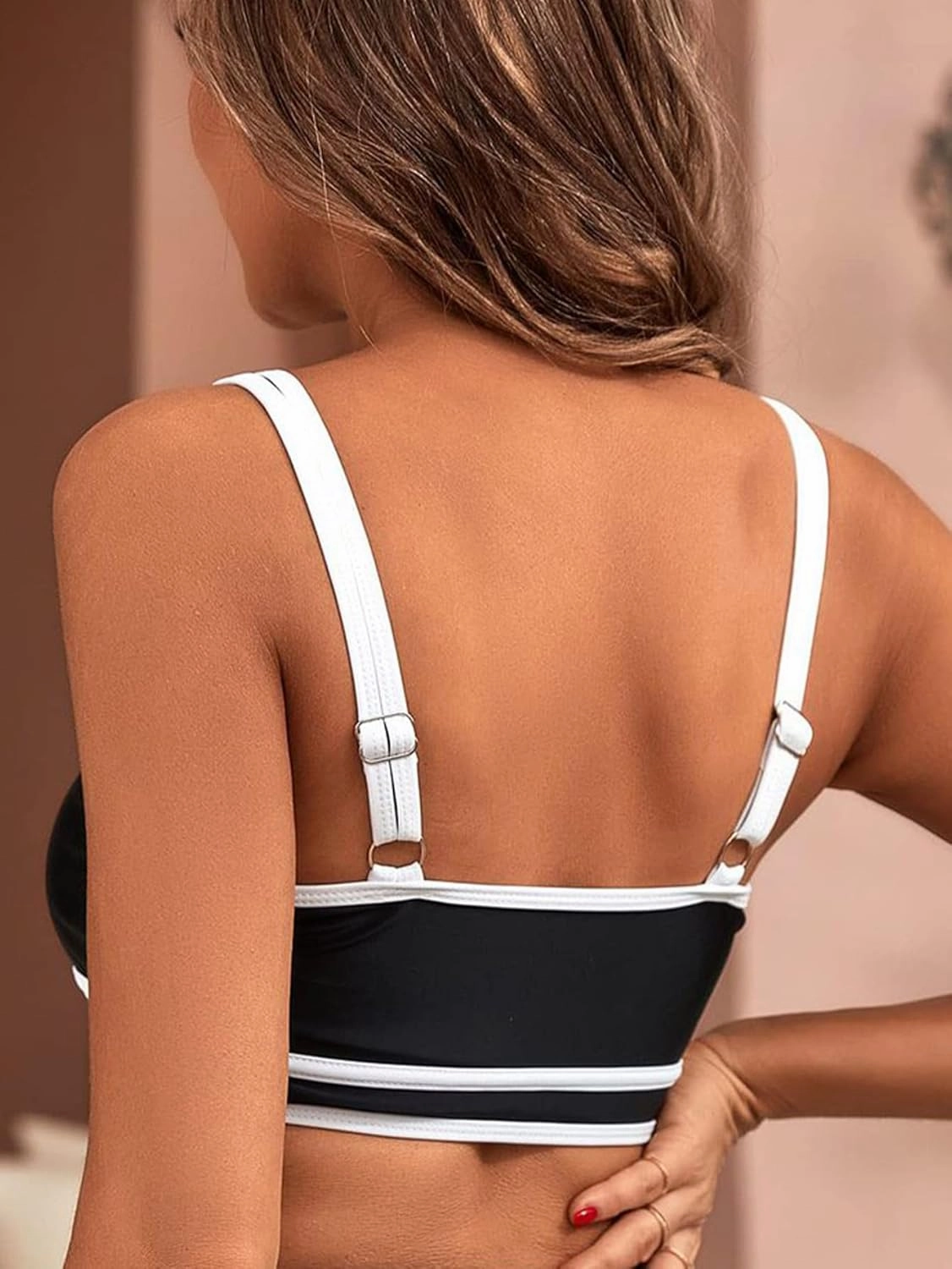 Women's High Waist Bikini Sets Color Block Swimsuits Bathing Suits