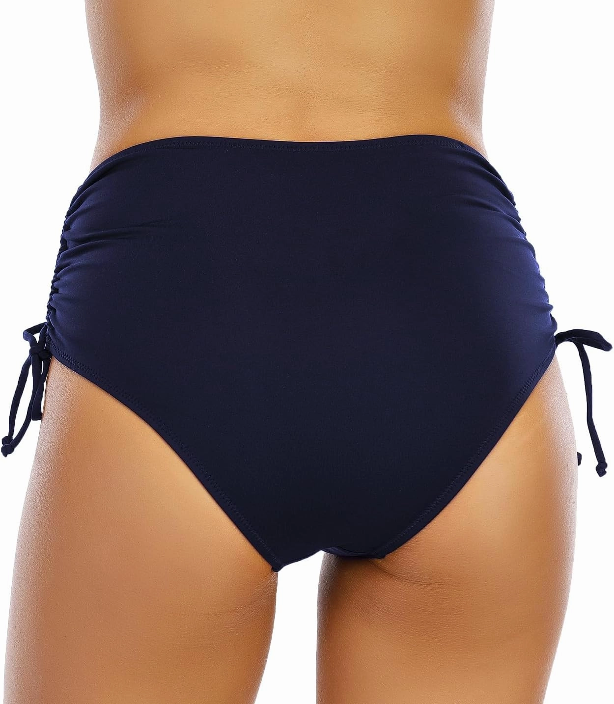 Women's High Waisted Bikini Bottoms Full Coverage Swim Bottom Tummy Control Side Tie Swimsuit Bathing Suit Bottoms