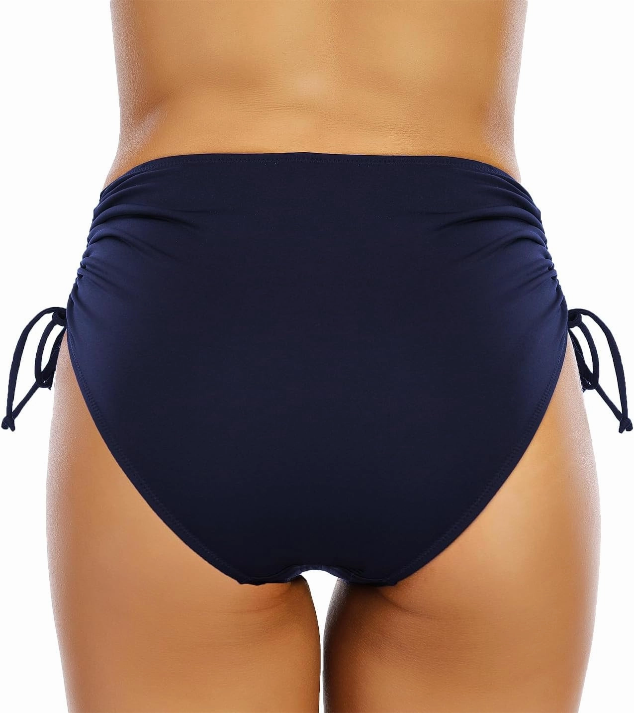 Women's High Waisted Bikini Bottoms Full Coverage Swim Bottom Tummy Control Side Tie Swimsuit Bathing Suit Bottoms