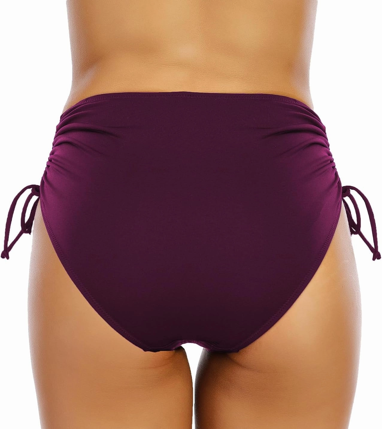 Women's High Waisted Bikini Bottoms Full Coverage Swim Bottom Tummy Control Side Tie Swimsuit Bathing Suit Bottoms