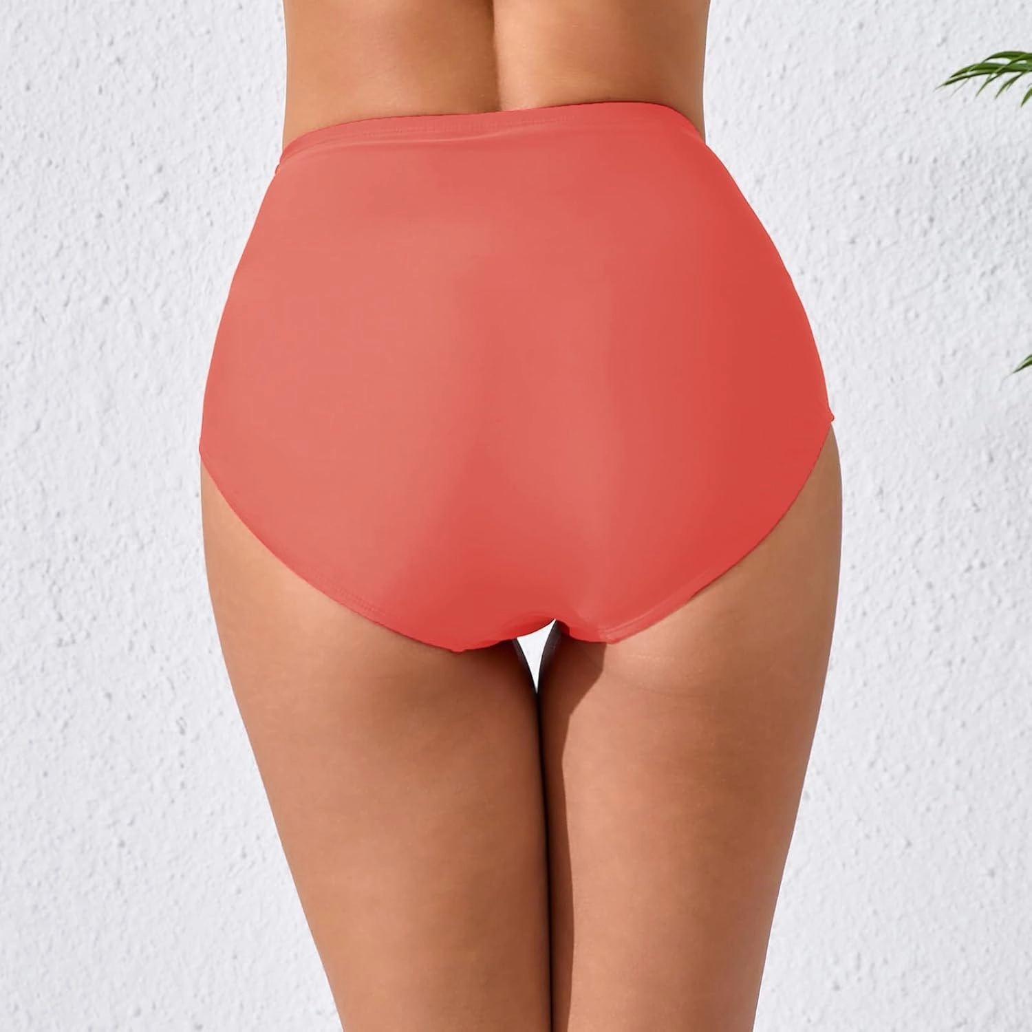 Women's High Waisted Bikini Bottoms Ruched Swim Bottoms Full Coverage Tankini Swimsuits Bottoms