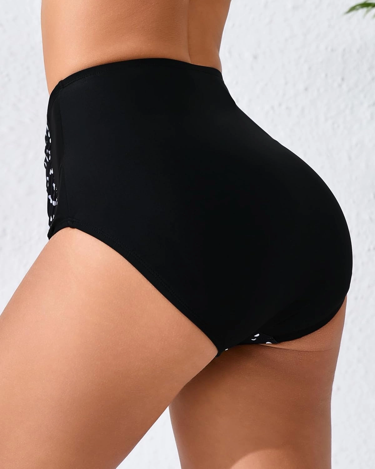 Women's High Waisted Bikini Bottoms Ruched Swim Bottoms Full Coverage Tankini Swimsuits Bottoms