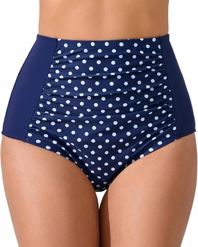 Women's High Waisted Bikini Bottoms Ruched Swim Bottoms Full Coverage Tankini Swimsuits Bottoms