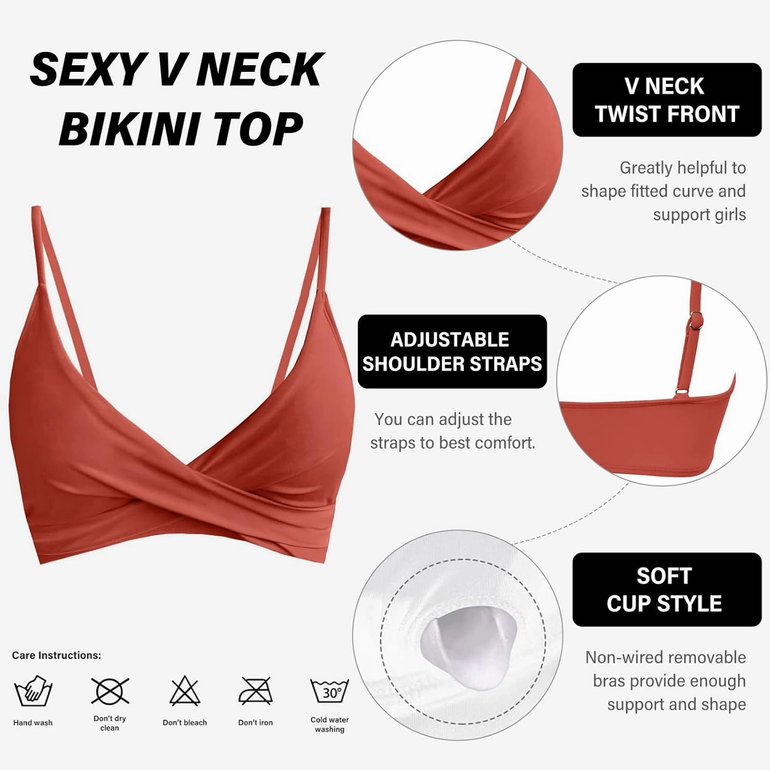 Women's High Waisted Bikini Set Push Up V Neck Ruched Bottom Stylish Two Piece Swimsuit Bathing Suit