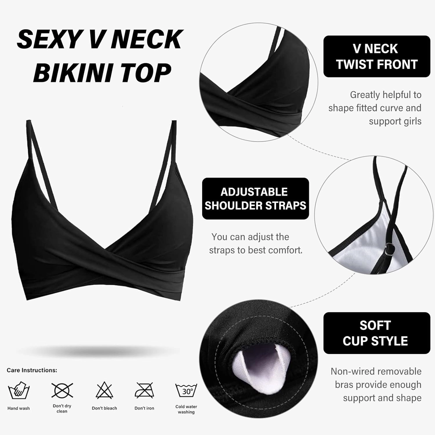 Women's High Waisted Bikini Set Push Up V Neck Ruched Bottom Stylish Two Piece Swimsuit Bathing Suit