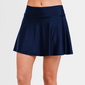 Women's High Waisted Flowy Swim Skirt With Shorts