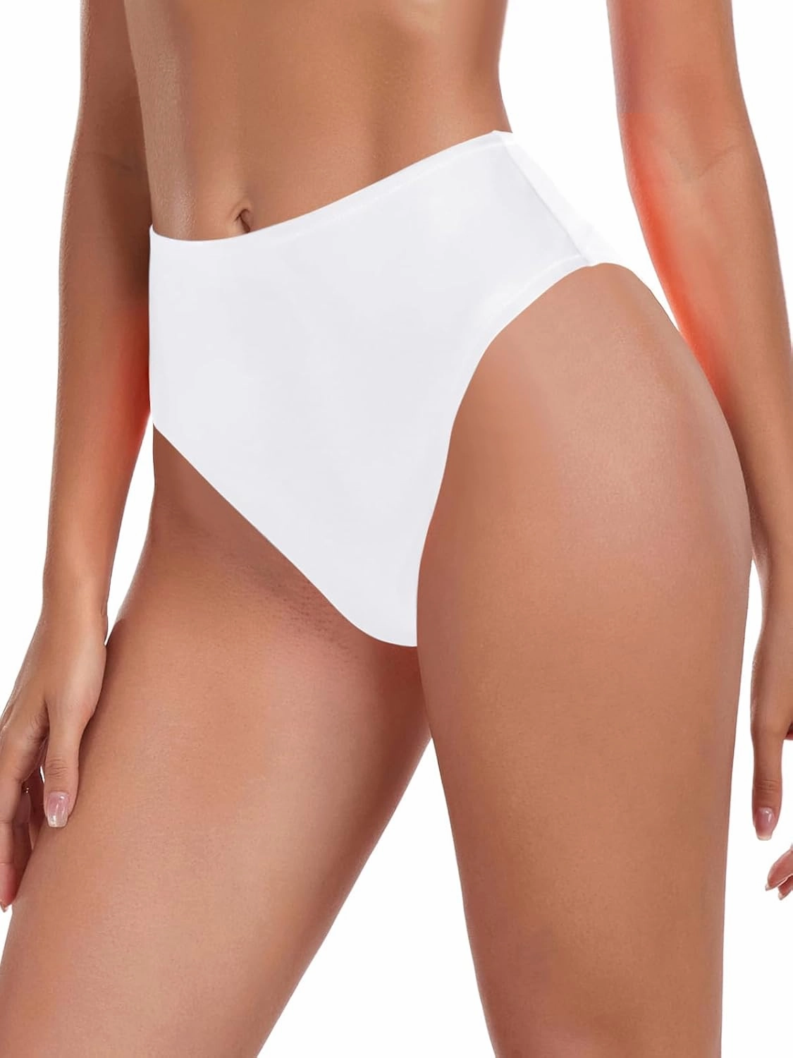 Women's High Waisted High Cut Thong Bikini Bottom