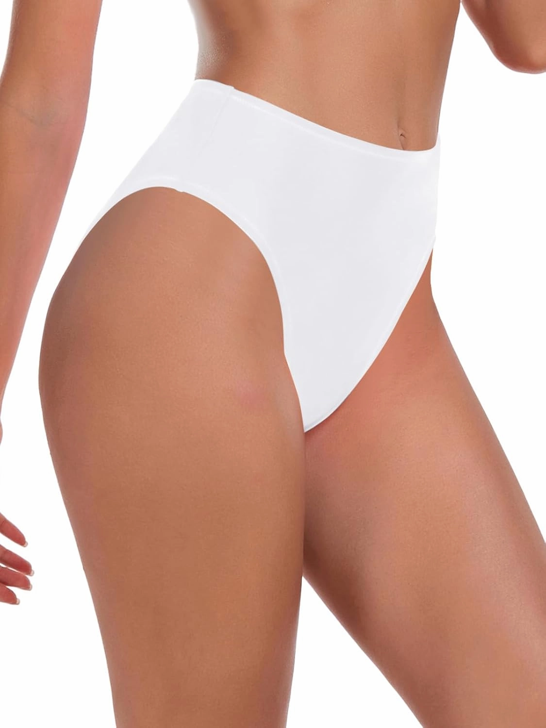 Women's High Waisted High Cut Thong Bikini Bottom