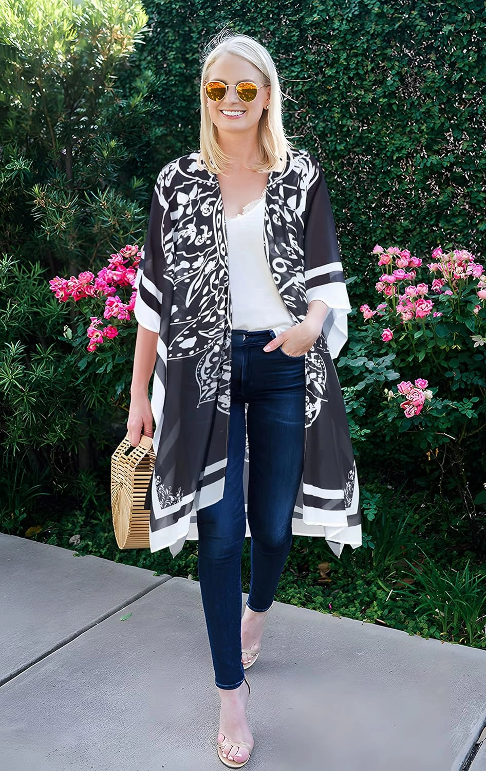 Women's Kimono Swimsuit Coverups Summer Beach Casual Loose Cardigans for Swimwear