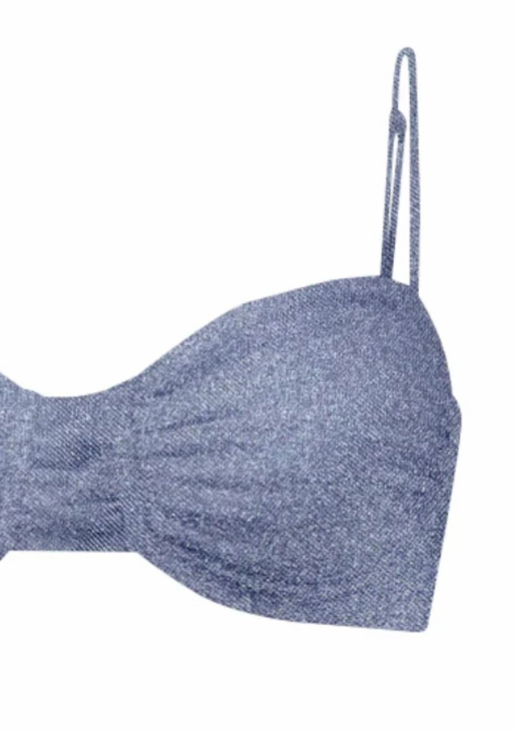 Women's Mia Bikini Top In Periwinkle Sheen