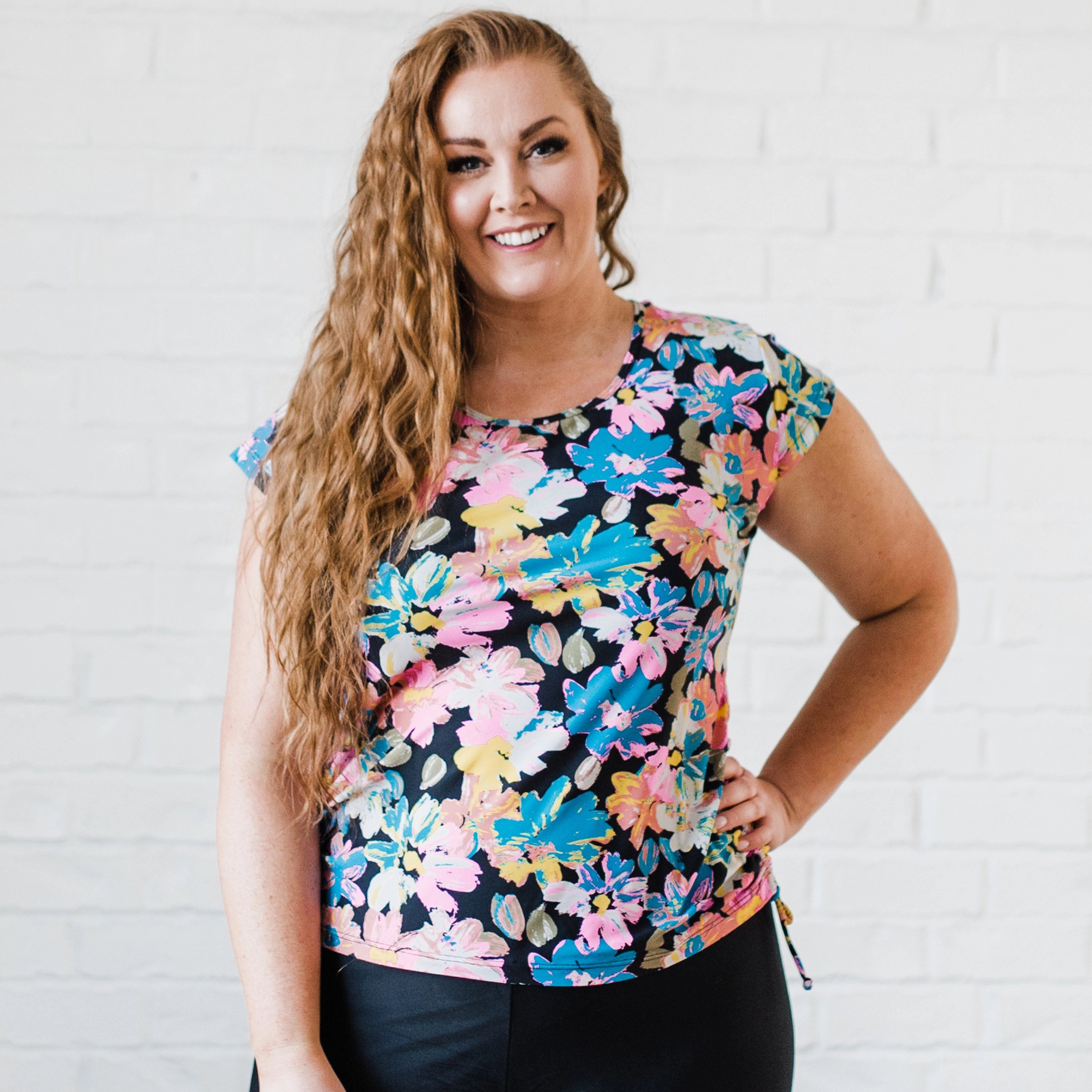 Women's Plus Cap Sleeve Sadie Swim Top
