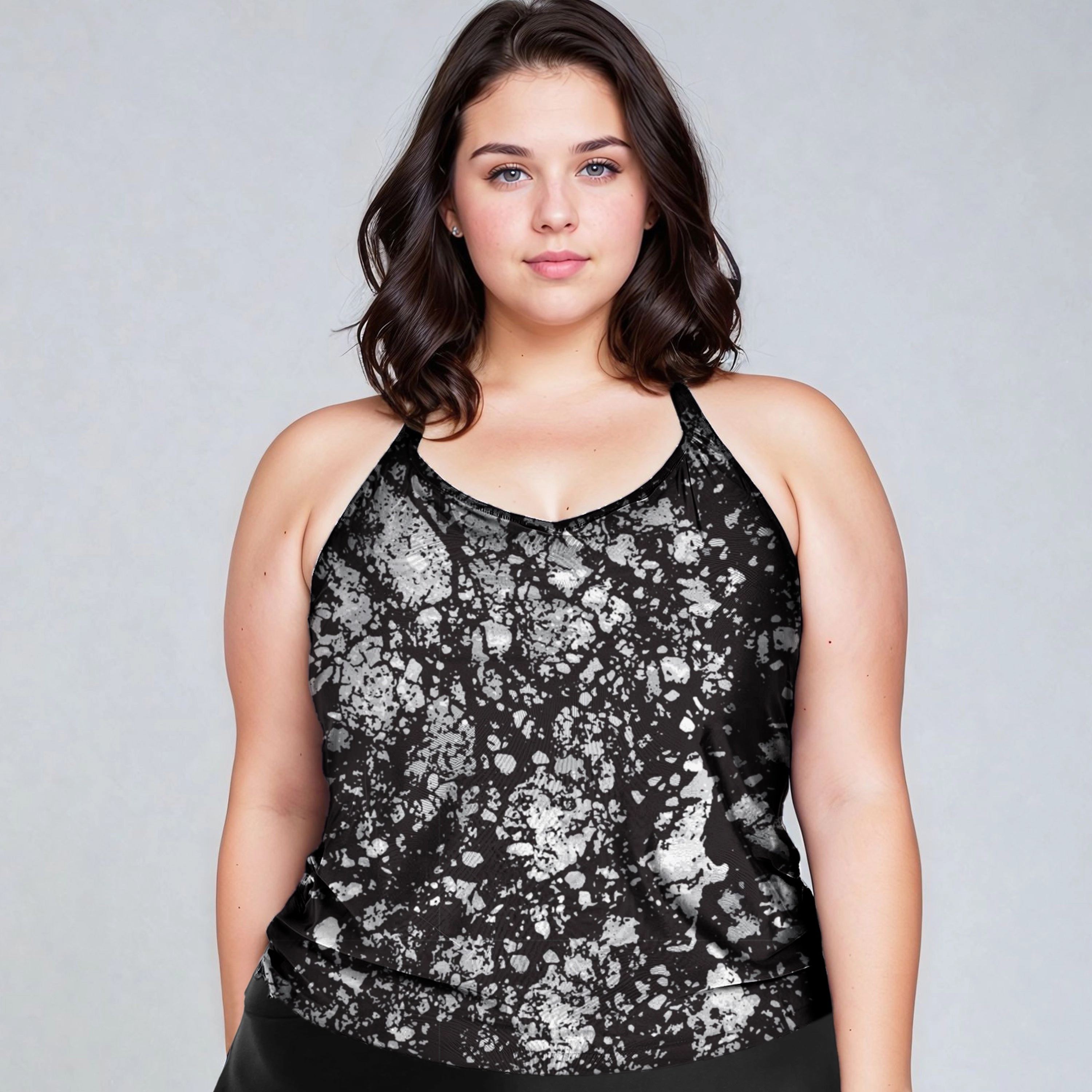 Women's Plus Halter Maya Swim Top With Built In Bra