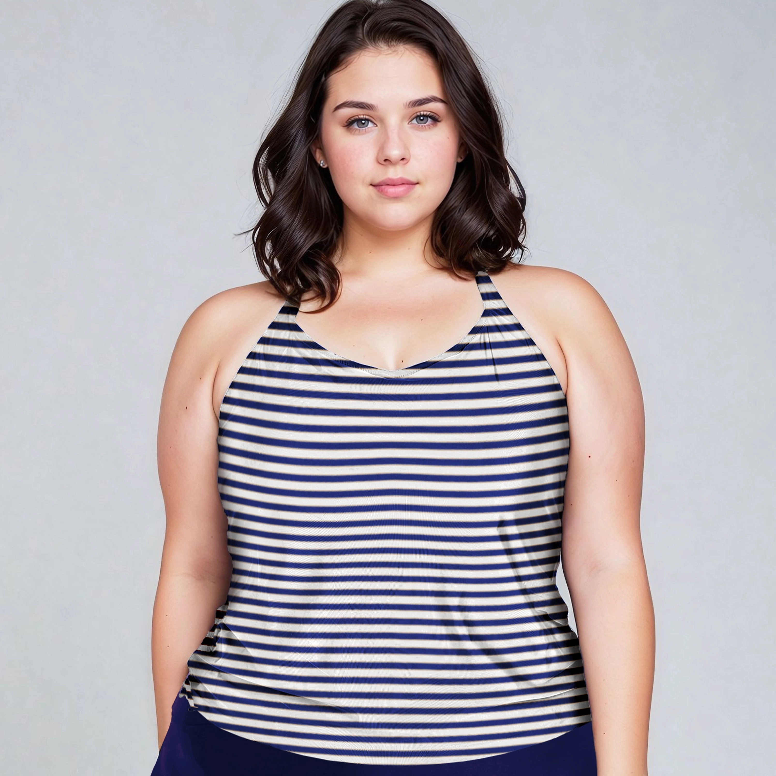 Women's Plus Halter Maya Swim Top With Built In Bra