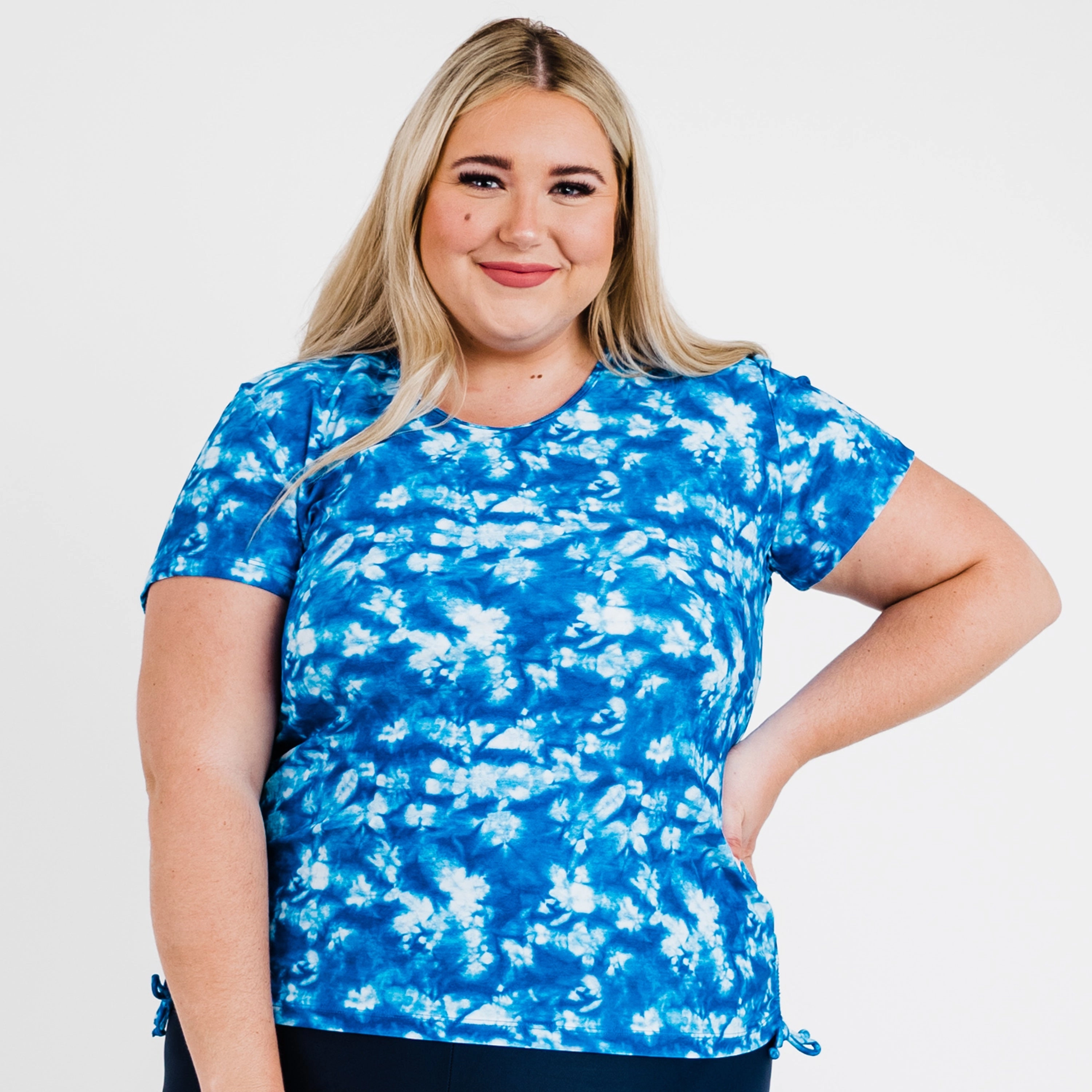 Women's Plus Short Sleeve Adele Swim Top - Patterns