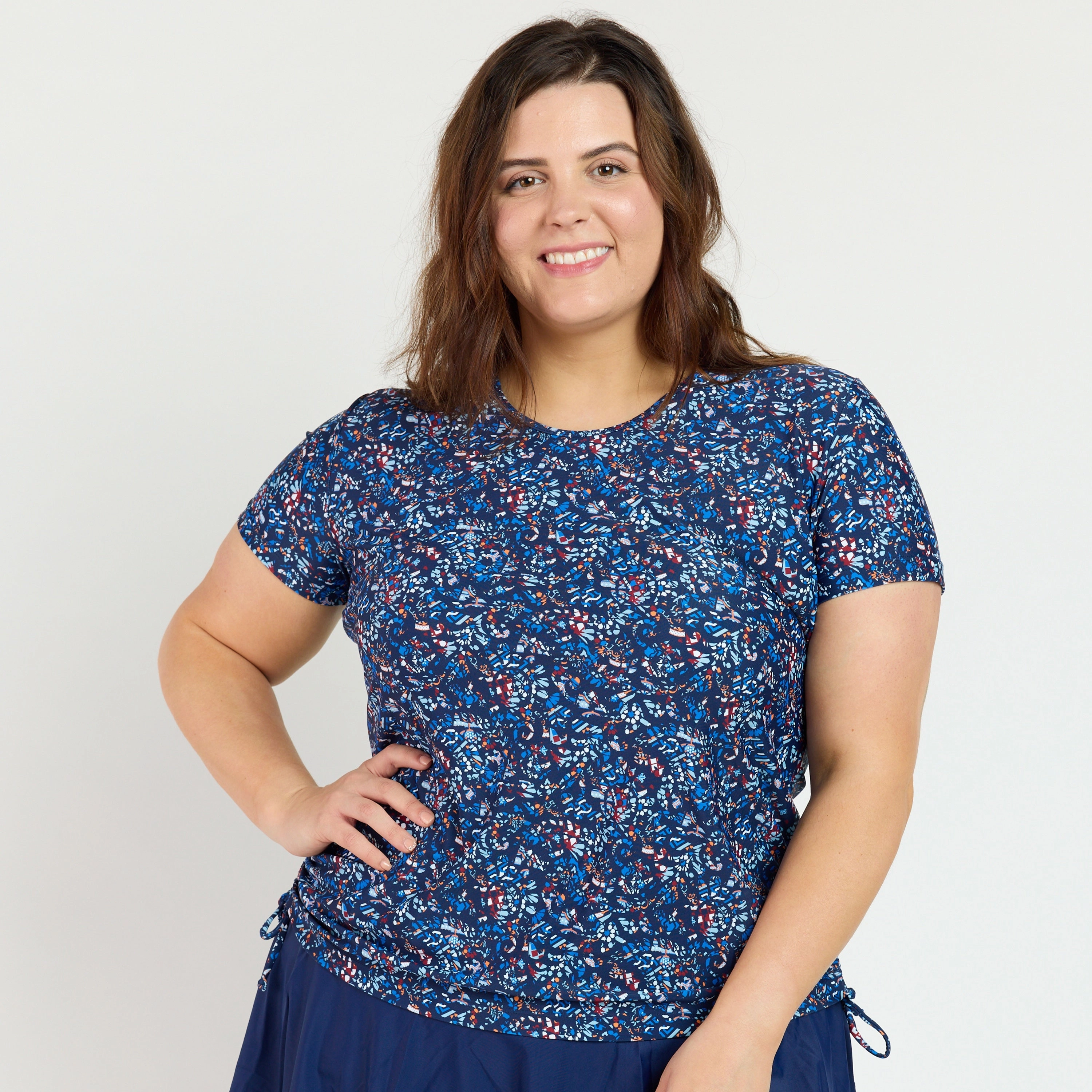 Women's Plus Short Sleeve Adele Swim Top - Patterns