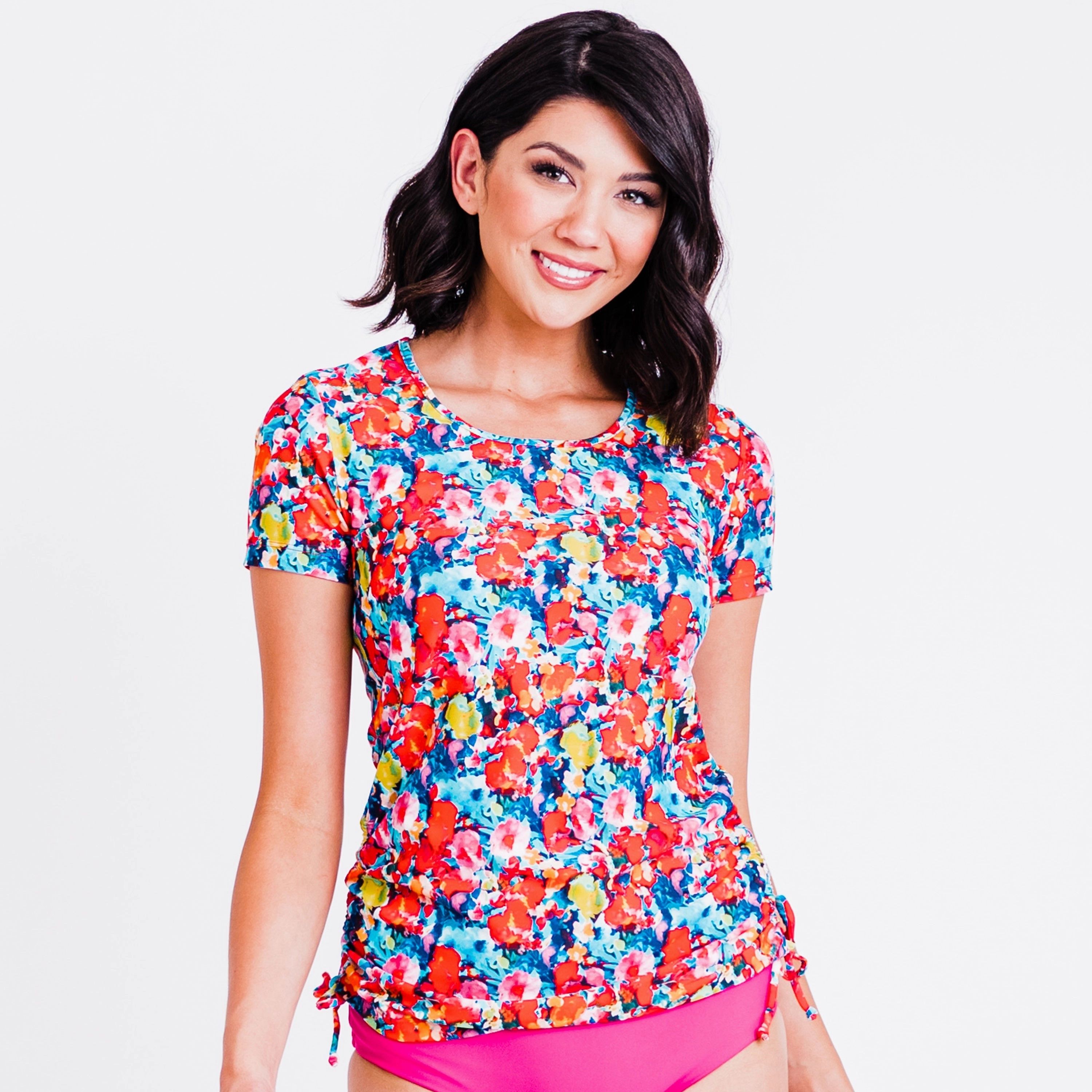 Women's Plus Short Sleeve Adele Swim Top - Patterns