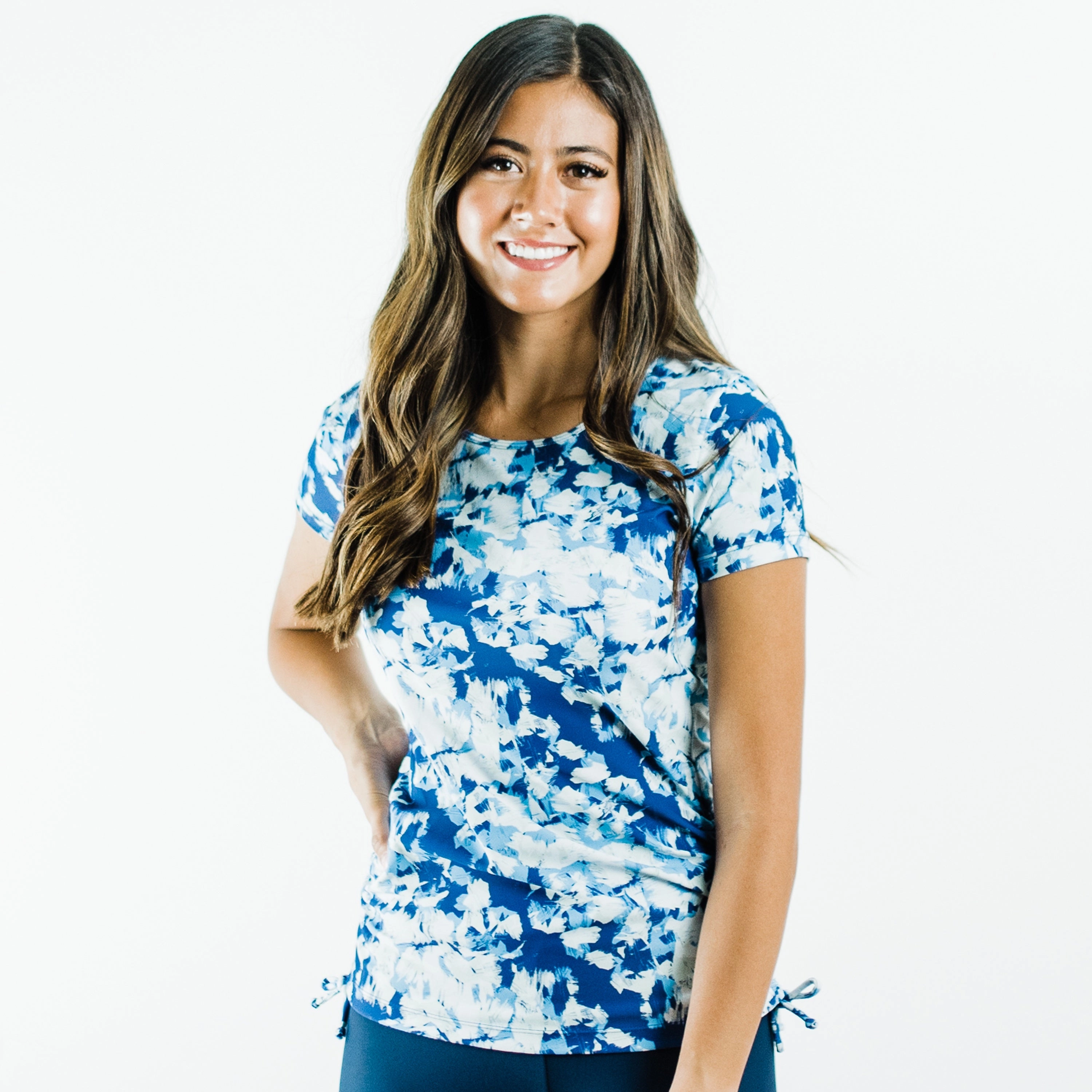 Women's Plus Short Sleeve Adele Swim Top - Patterns