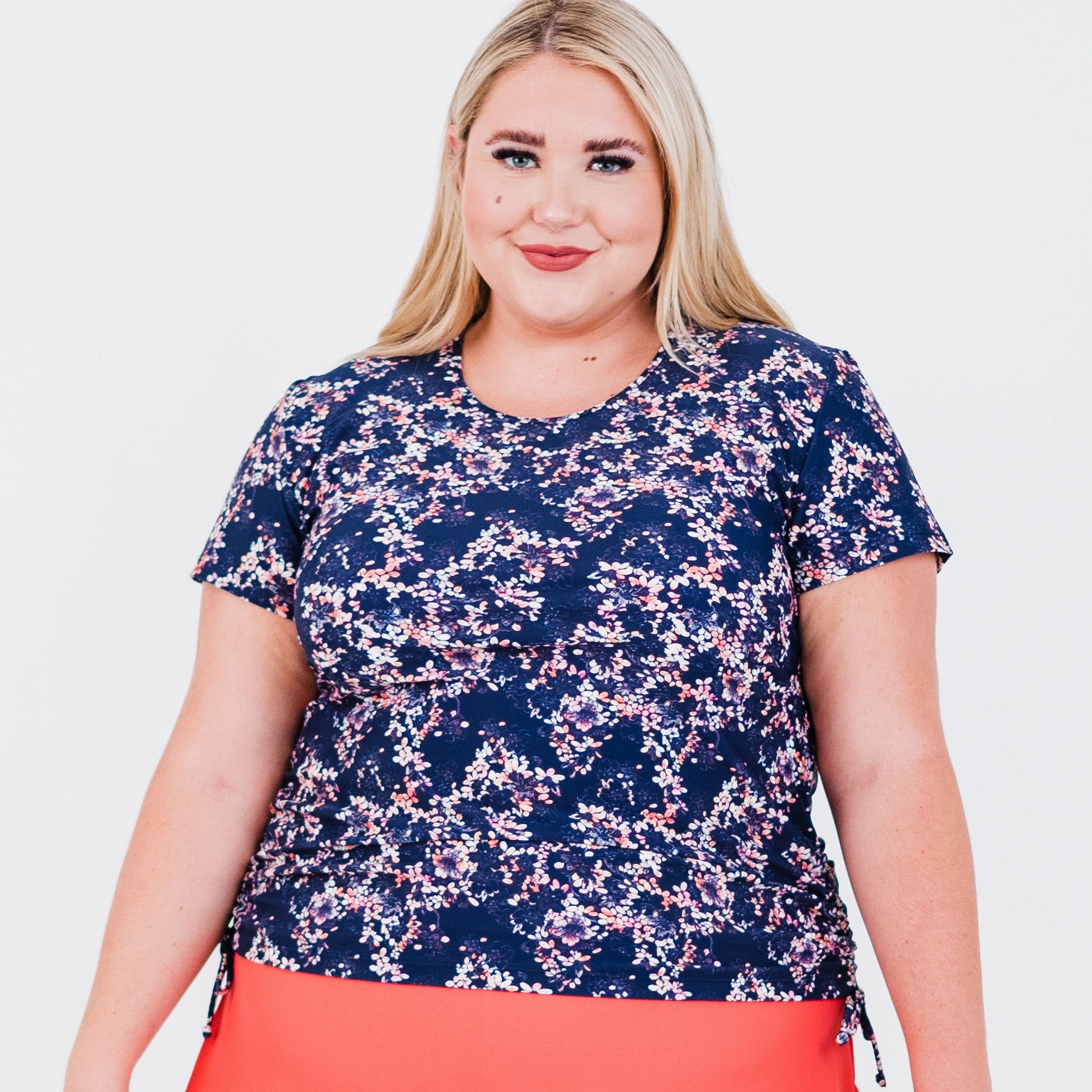 Women's Plus Short Sleeve Adele Swim Top - Patterns