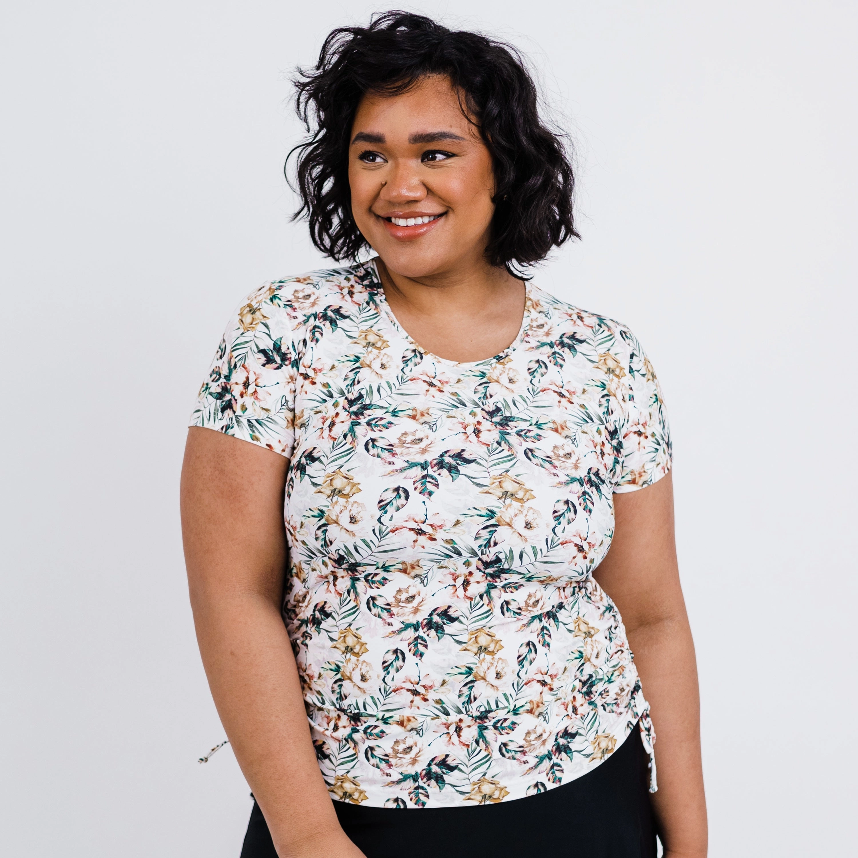 Women's Plus Short Sleeve Adele Swim Top - Patterns