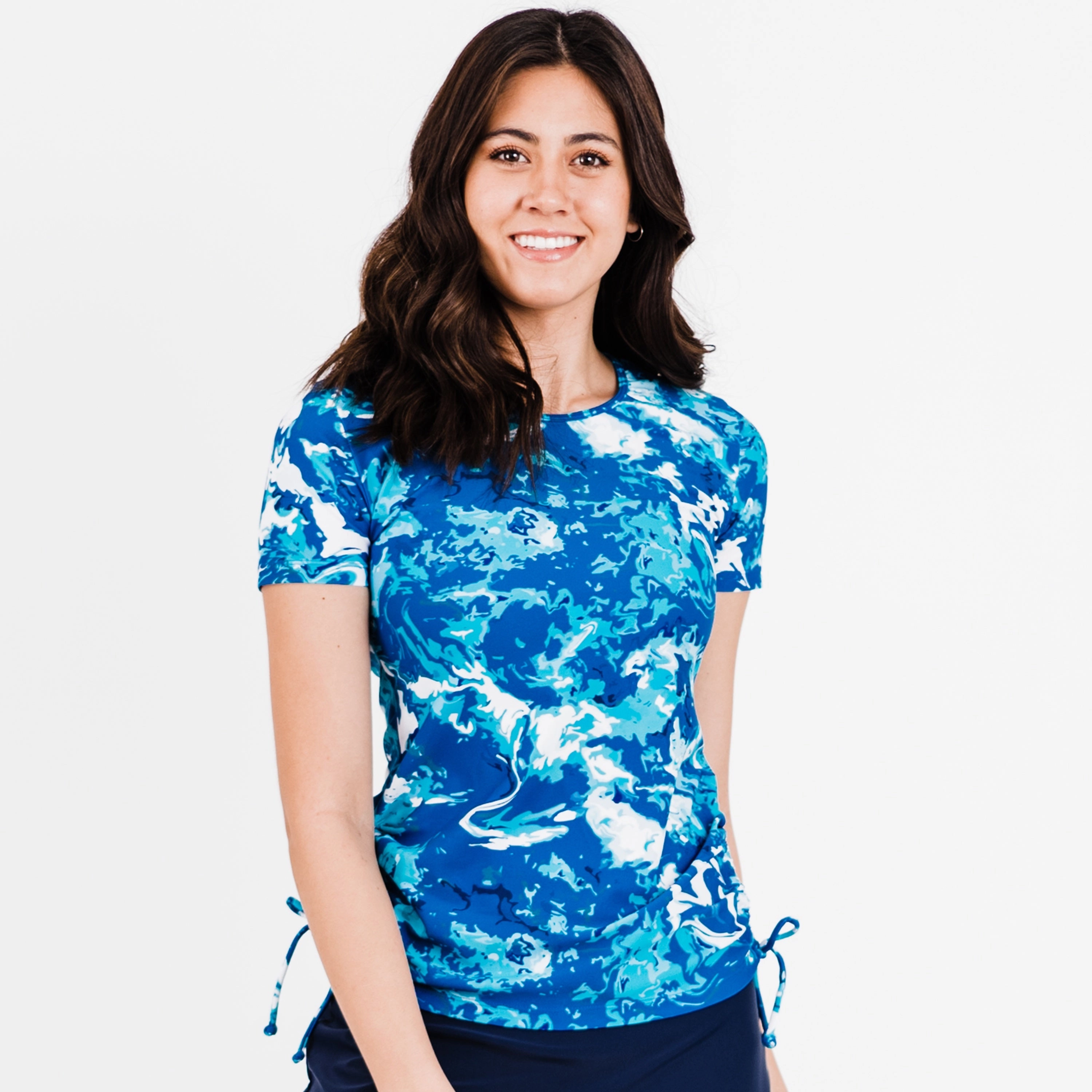 Women's Plus Short Sleeve Adele Swim Top - Patterns