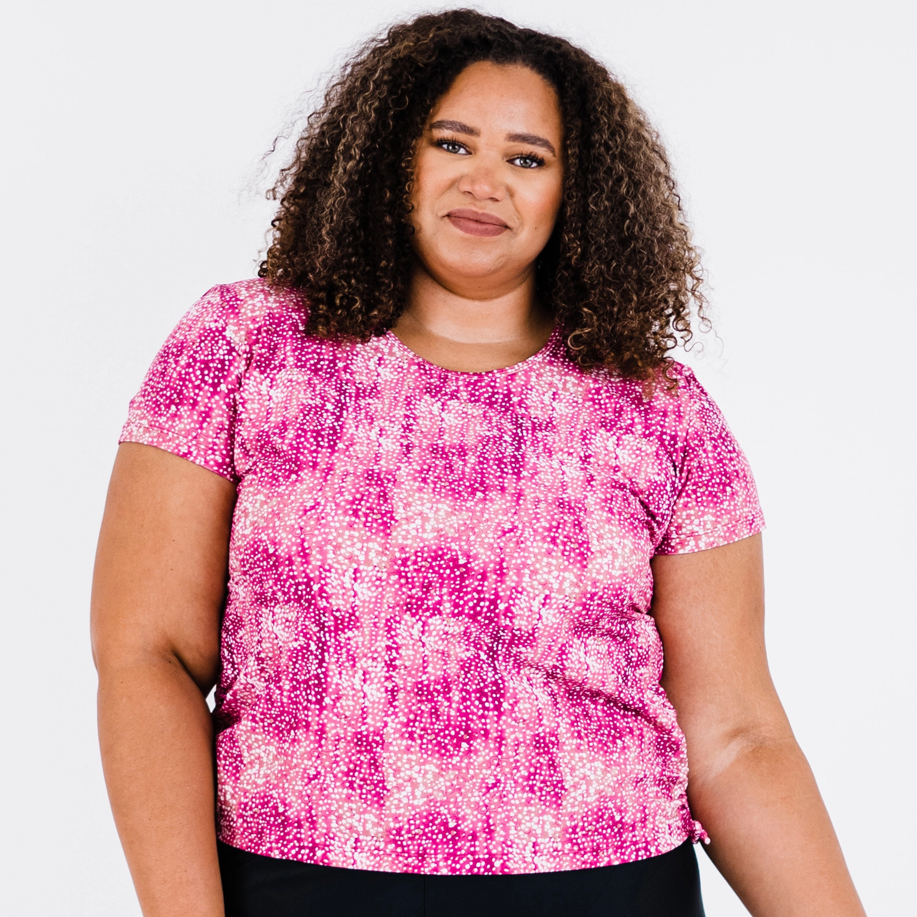 Women's Plus Short Sleeve Adele Swim Top - Patterns