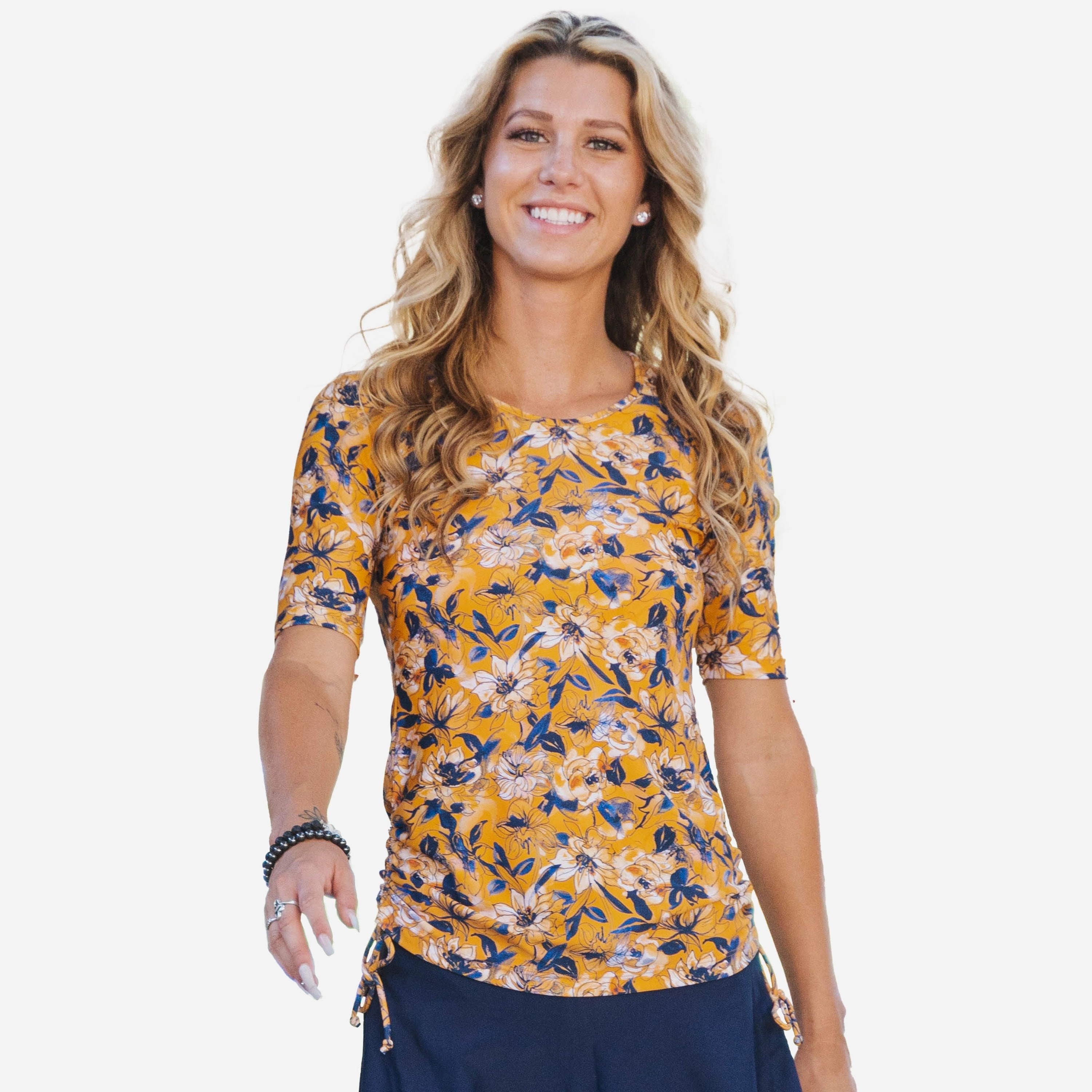 Women's Plus Short Sleeve Adele Swim Top - Patterns