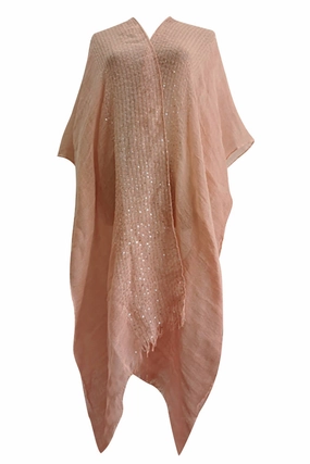 Women's Plus Size Cover Up Kimono In Coral