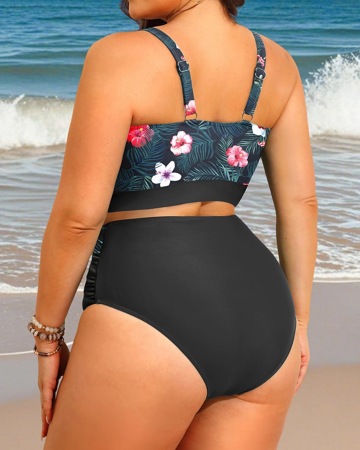 Women's Plus Size High Waisted Bikini - Two Piece Swimsuit Tummy Control Bathing Suit 2025 Twist Swimwear