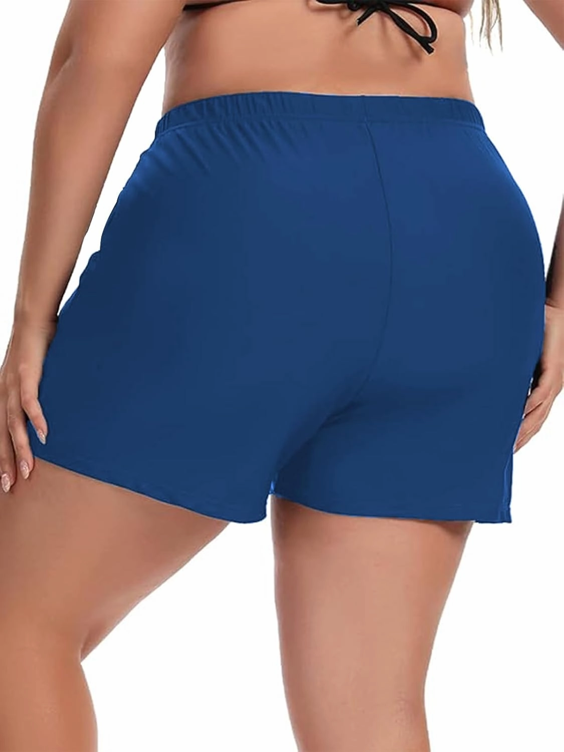 Women's Plus Size Swim Shorts High Waisted Bathing Suit Bottoms Long Swimsuit Board Short Tankini Trunks with Pocket