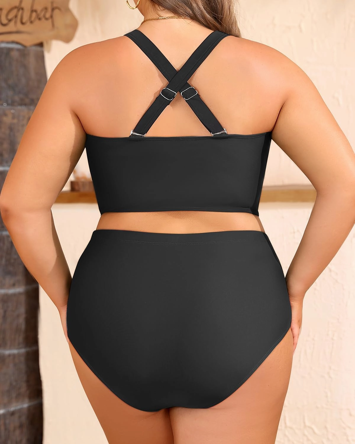 Women's Plus Size Two Piece Swimsuits - High Waisted Bikini Tummy Control Bathing Suits 2025 Twist Knot Swimwear