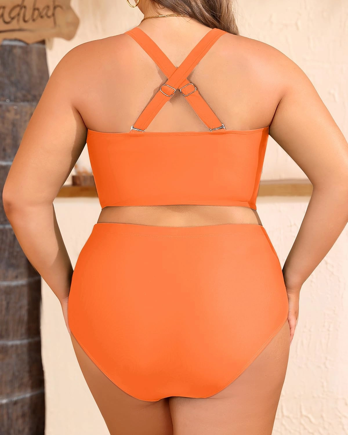Women's Plus Size Two Piece Swimsuits - High Waisted Bikini Tummy Control Bathing Suits 2025 Twist Knot Swimwear