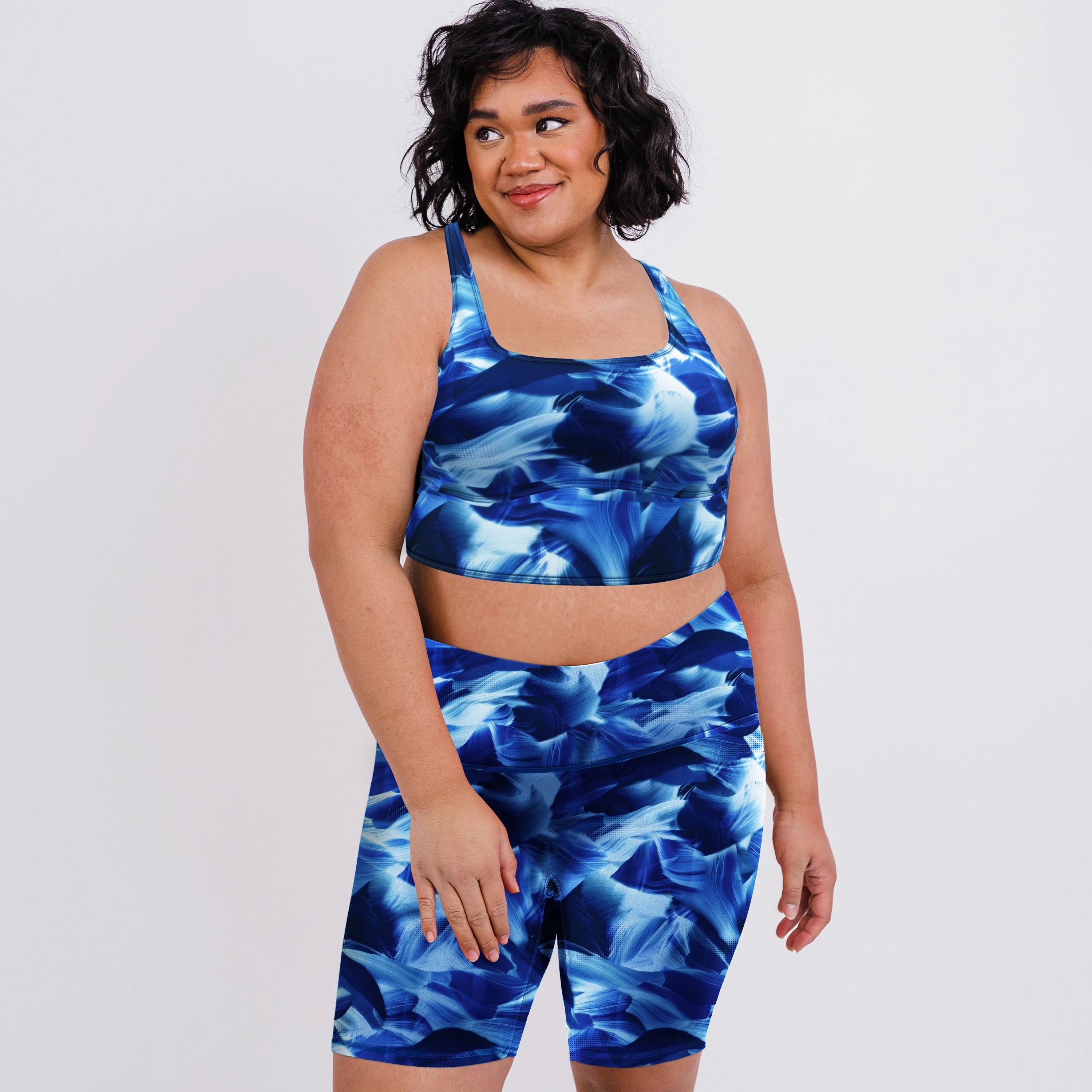 Women's Plus Tummy Control Long Bike Swim Shorts