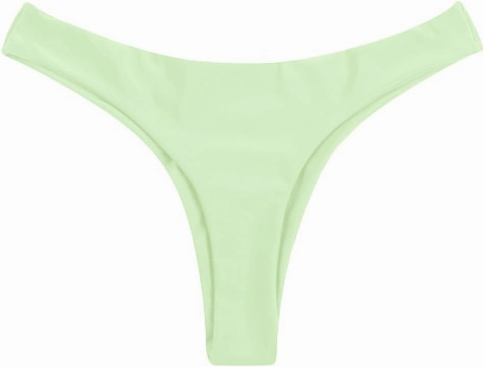 Women's Sexy Cheeky Brazilian Cut Bikini Bottom Solid Low Rise High Leg Thong Swimsuit Bottom