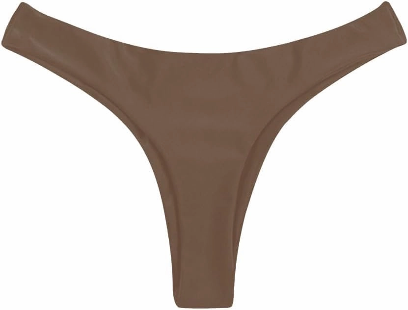 Women's Sexy Cheeky Brazilian Cut Bikini Bottom Solid Low Rise High Leg Thong Swimsuit Bottom