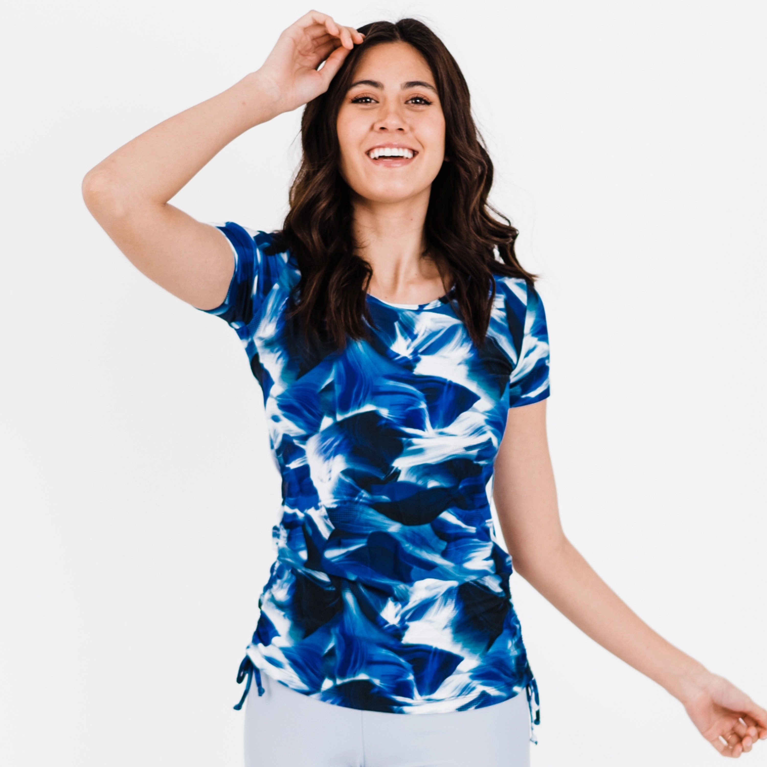 Women's Short Sleeve Adele Swim Top - Patterns