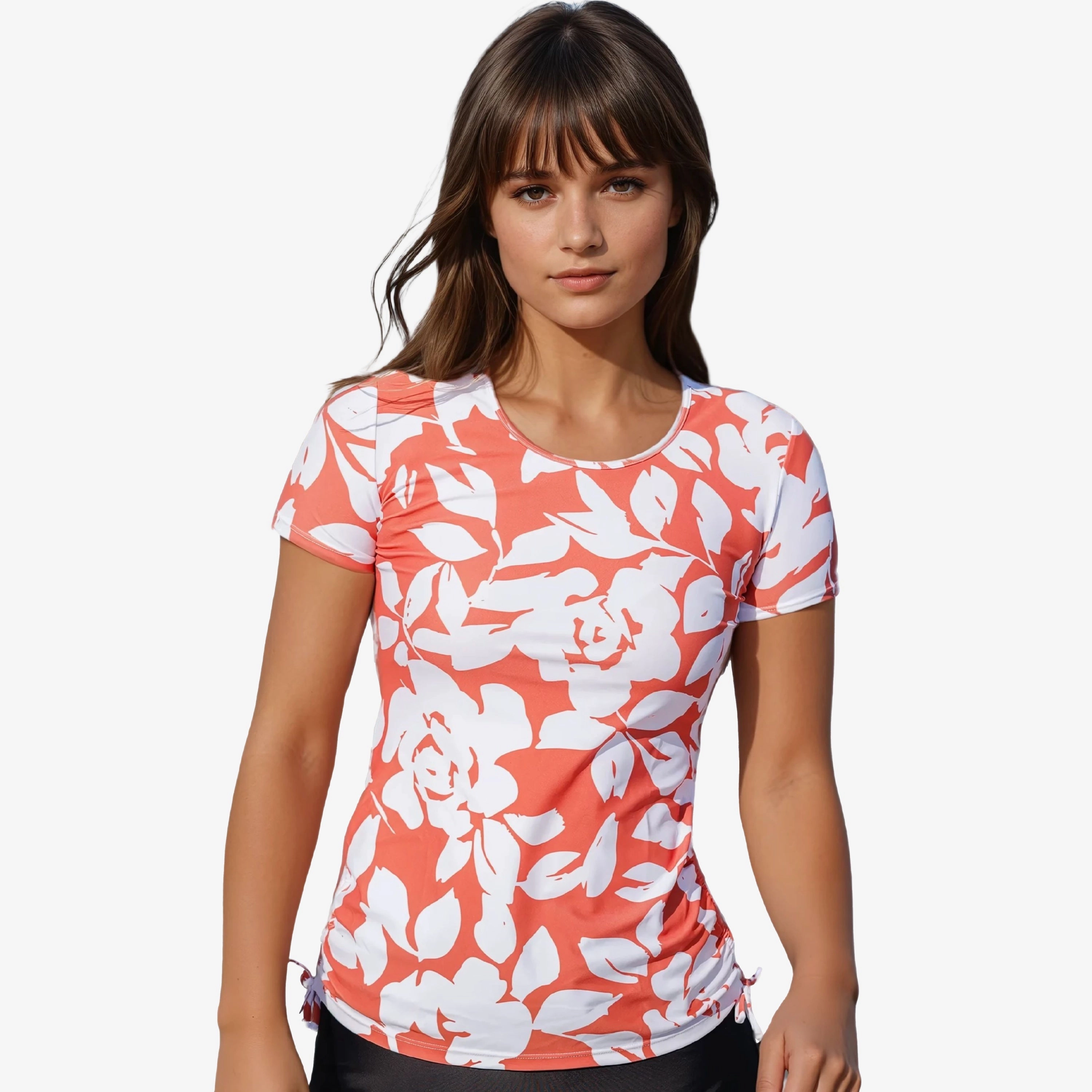 Women's Short Sleeve Adele Swim Top - Patterns